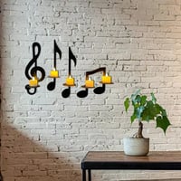 Zwarte Muzieknoot Wandkandelaar