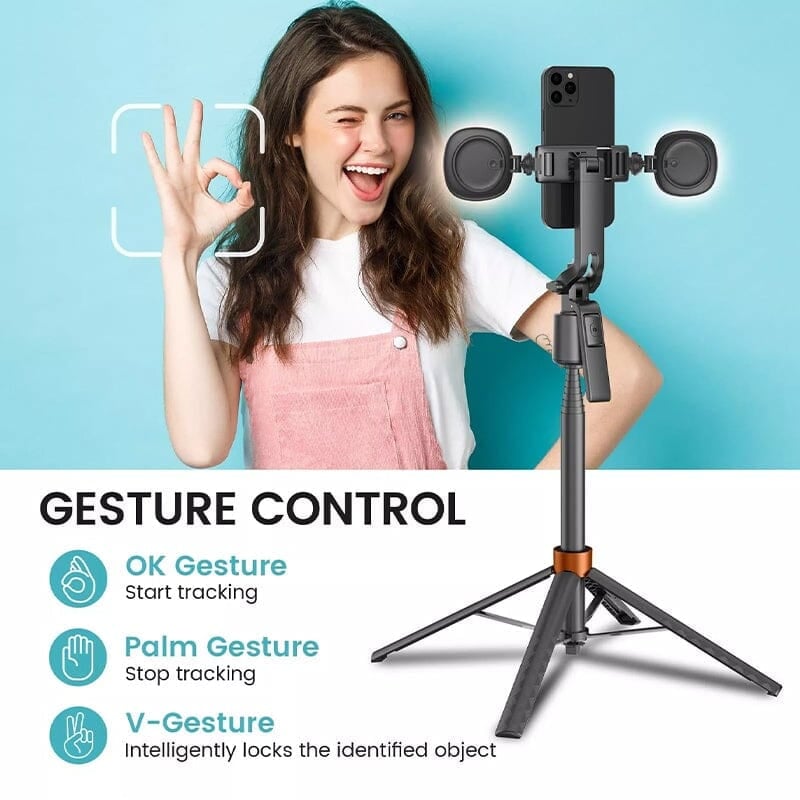 360° Rotatable Selfie Stick Tripod with 2Fill Lights &Auto Face Tracking
