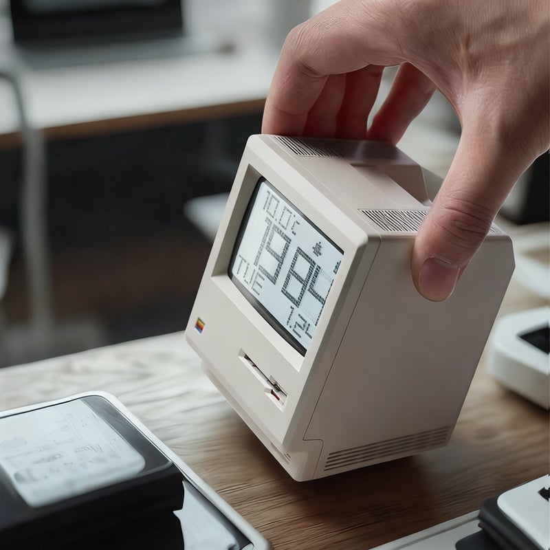 1984 Retro-Inspired Cream Digital Alarm Clock