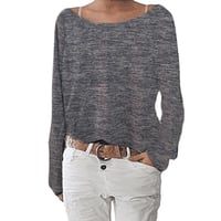Femmes Manches Longues Pull en Tricot Casual Lâche