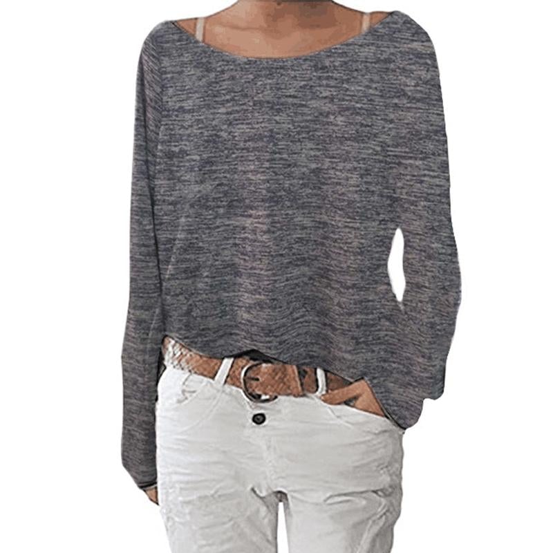 Femmes Manches Longues Pull en Tricot Casual Lâche