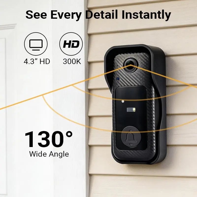 Sakerplus® Wireless Video Doorbell With Screen