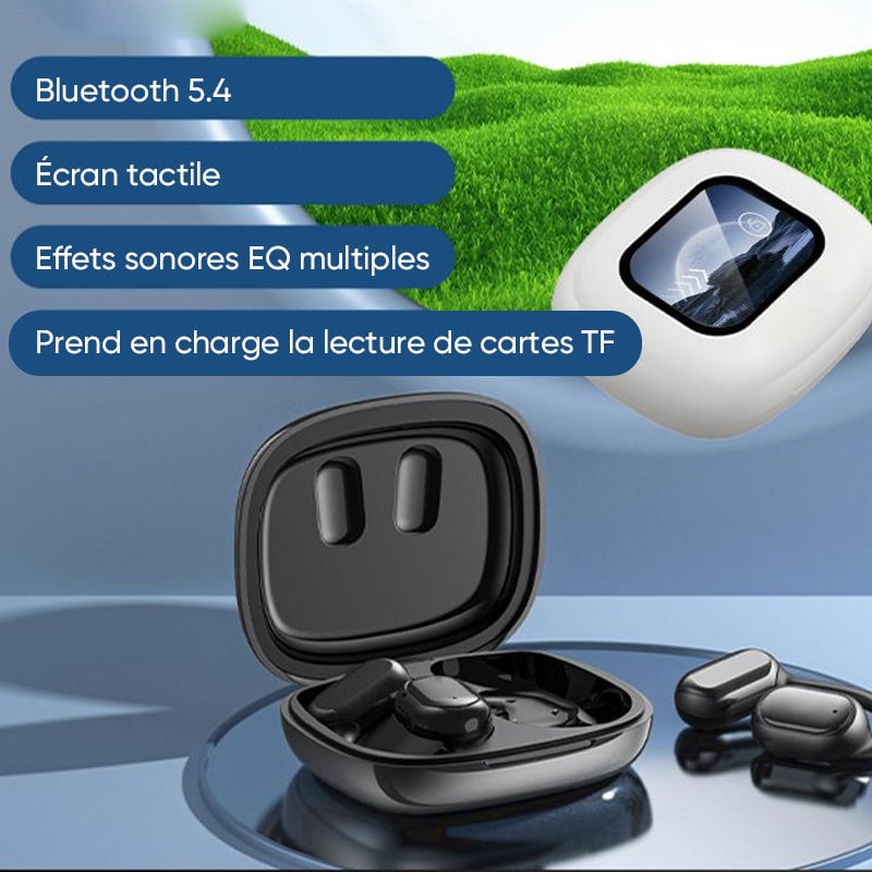 Écouteurs sans fil à oreille ouverte Bluetooth à écran tactile