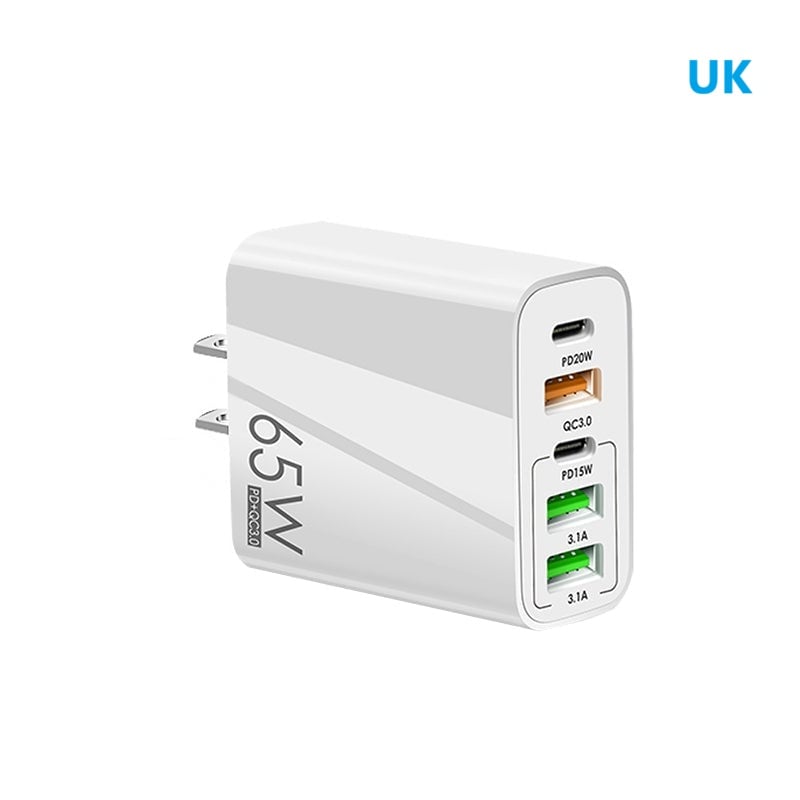 Multi Port Adaptor 65W Fast Charger - UK Standard