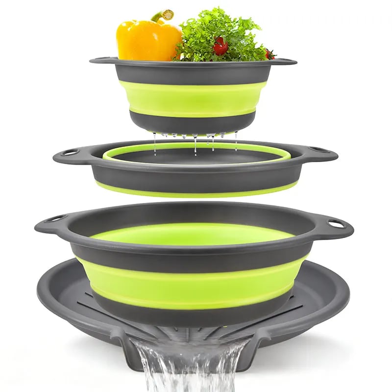 Saker® Collapsible Silicone Kitchen Strainer Set