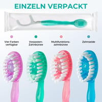 Mini-Zahnbürste 5-in-1-Werkzeug (Zahnpasta + Zahnseide + Zahnstocher + Zungenreiniger) Tragbares Reiseset