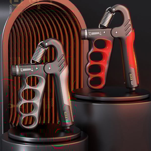 Adjustable electronic counting strength grip