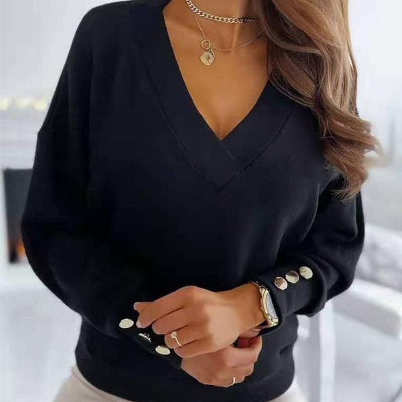 Jersey De Punto Con Cuello De Pico