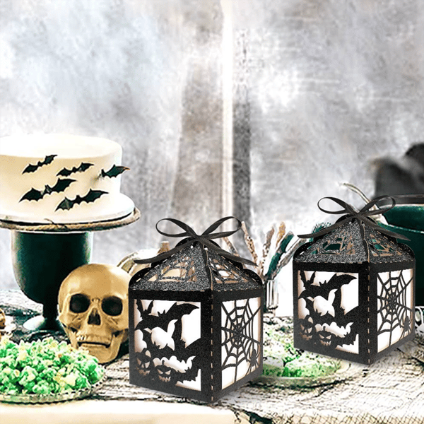 Halloween-Themed Glitter Decorative Candy Box