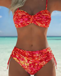 Bikini trägerreich abstraktes Muster bedruckt