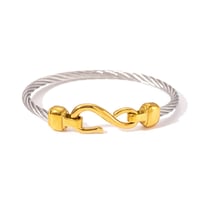 Two Tone Knot Twisted Bangle