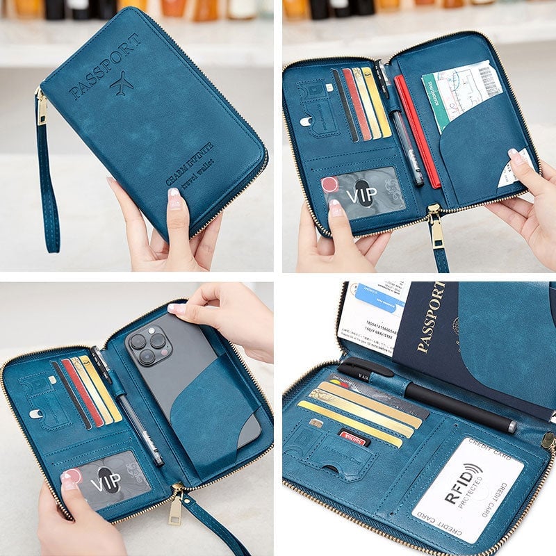 Multifunktionale RFID Reisepass-Brieftasche