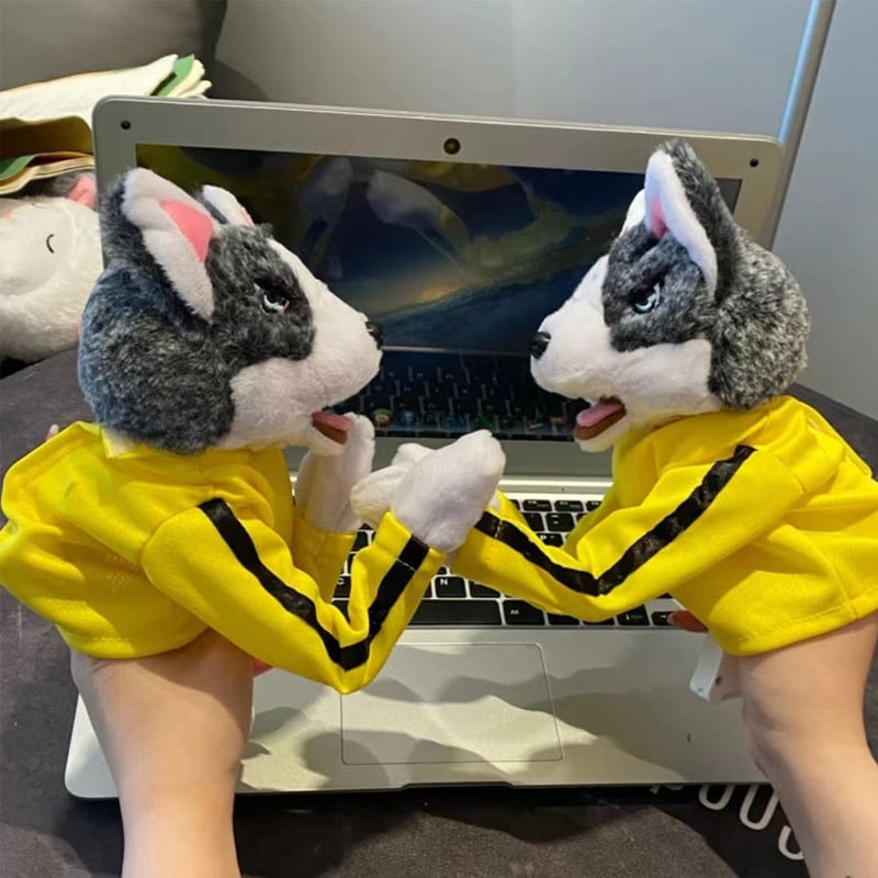 Kung Fu Husky Gants en peluche