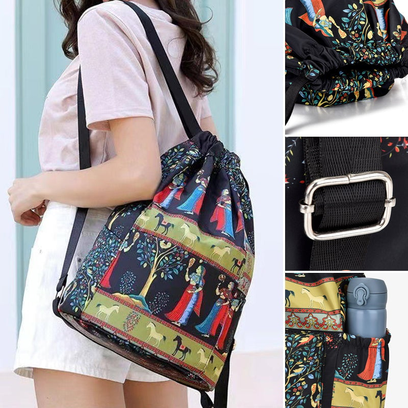 Ethnic Style Drawstring Shoulder Bag