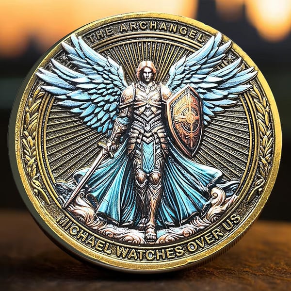 Erkeengelen Michael Watches Over Us Challenge Coin