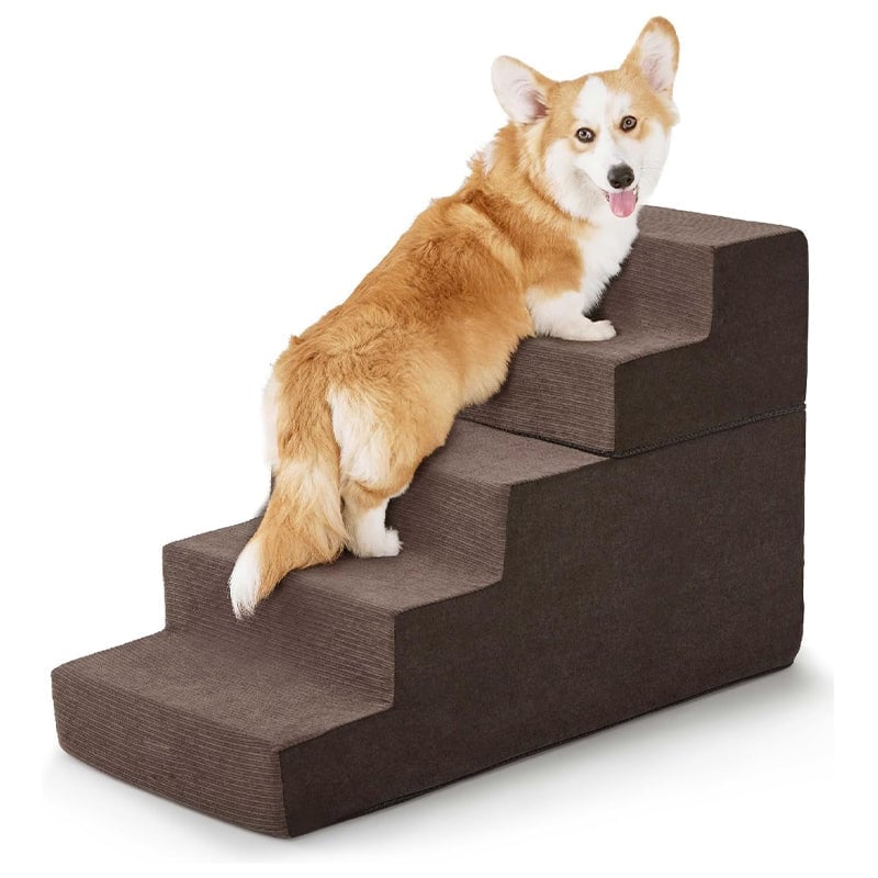 Sakerplus 4-Step Dog Stairs for Bed