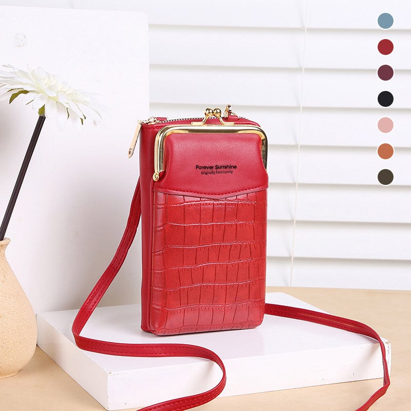 Vertikal telefontaske/etui med krokodille print