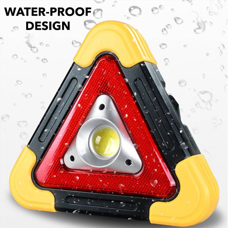 2-IN-1 Solar Emergency Triangular Roadside Warning Light