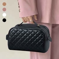 Gesteppte karierte Kosmetiktasche
