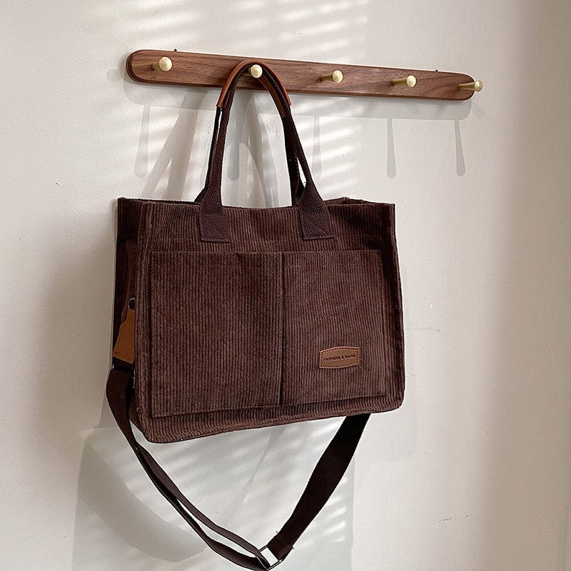 Gestreifte Umhängetasche aus Samt für Frauen