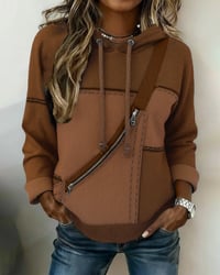 Stylish Color-Blocked Hoodie