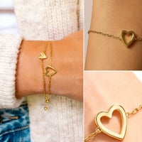 Hjärta-formad Ihålig Pendant Armbandset