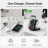 Sakerplus® 3-In-1 Foldable Magnetic Wireless Charging Station