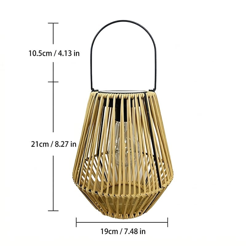 Handwoven Rattan Solar Lantern