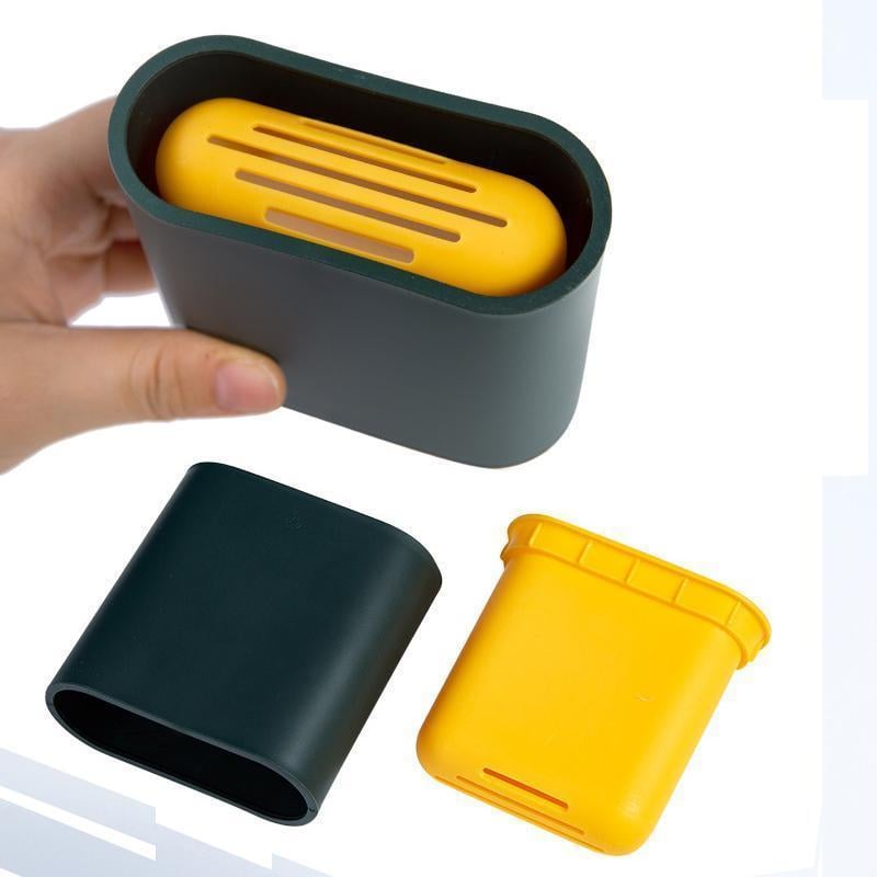 Juego de soporte y cepillo de silicona para inodoro