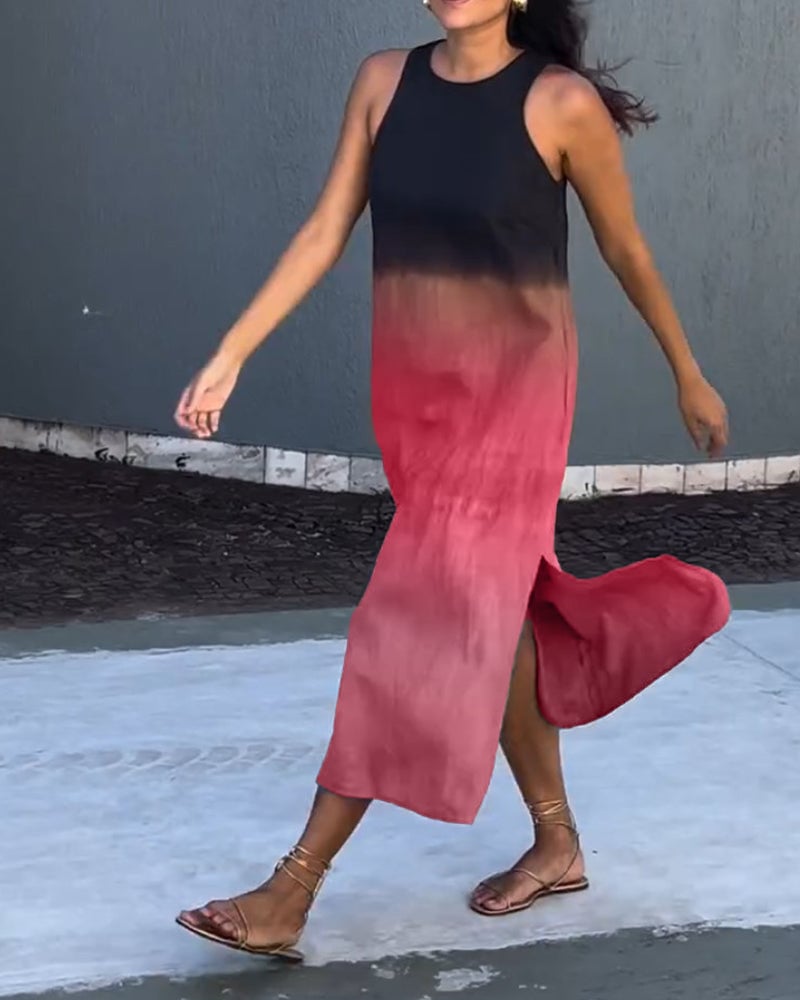Robe sans manches et dégradé