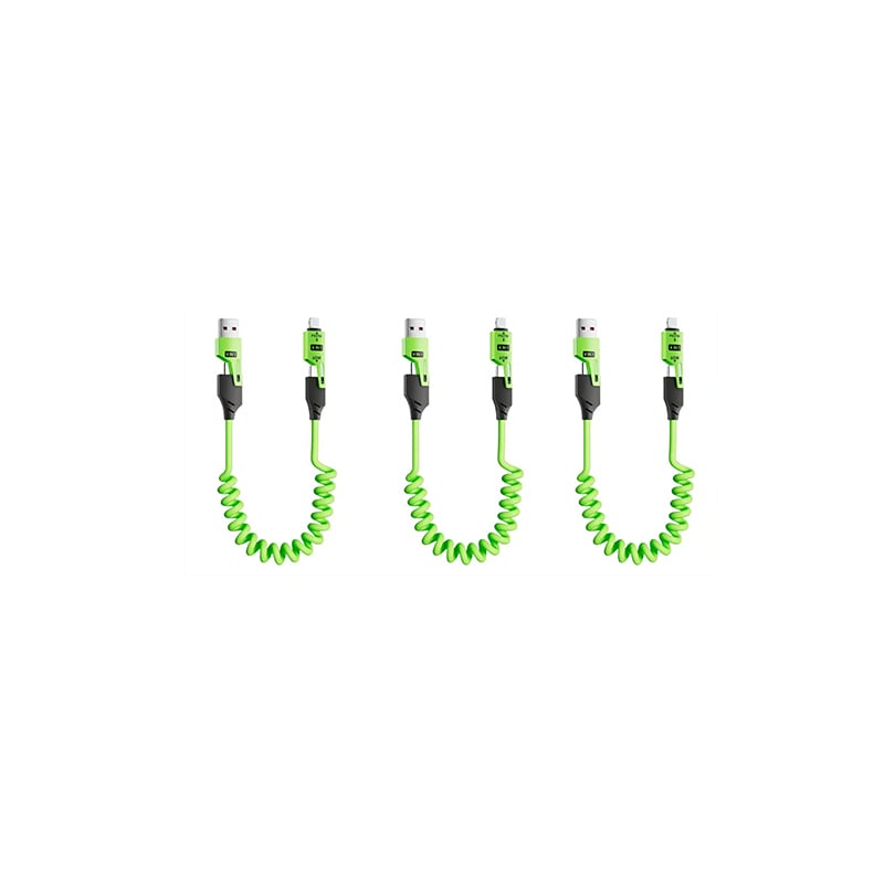 Federziehbares 4-in-1 65W Schnelllade-Datenkabel