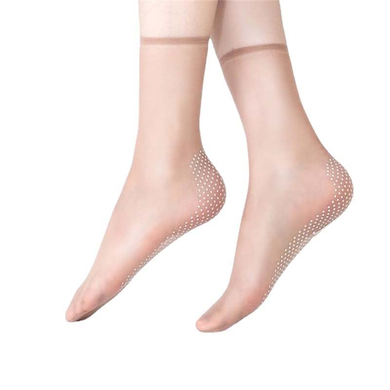 Unsichtbare, rutschfeste Kristallseidensocken für Frühling und Sommer