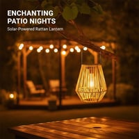 Handwoven Rattan Solar Lantern