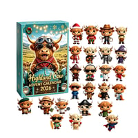 2026 Highland Cow 24-Day Advent Calendar Blind Box Set