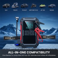 Portable Car Jump Starter and Tire Inflator All-in-One
