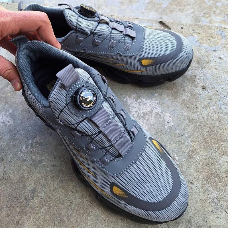 Stoßfeste Sicherheitsschuhe mit Drehknopf