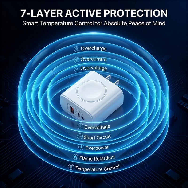 3-in-1 GaN Magnetic Wireless Charger & Fast Charging Block
