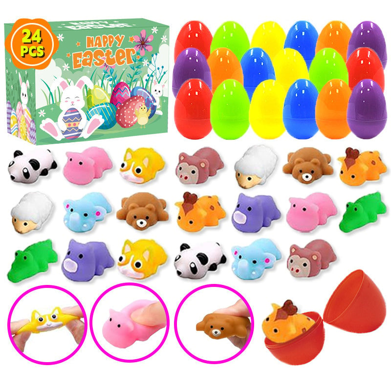 Prefilled Easter Eggs with Toys and Stickers for Egg Hunts