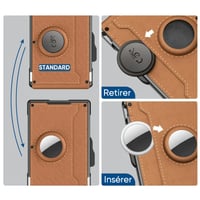 Fentes à cartes en cuir Pu pour AirTag, style homme d'affaires