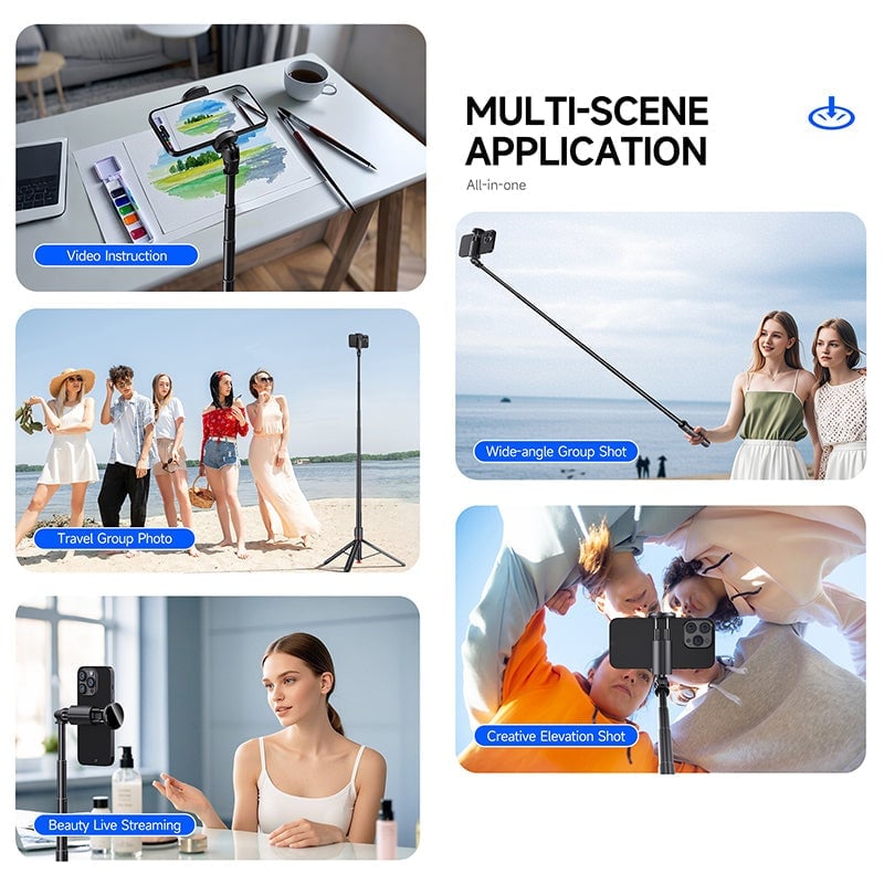 Extendable Magnetic Tripod With Bluetooth Remote Control