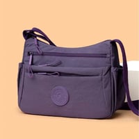 Solid Color Fashionable Multi-pocket Zipper Crossbody Bag