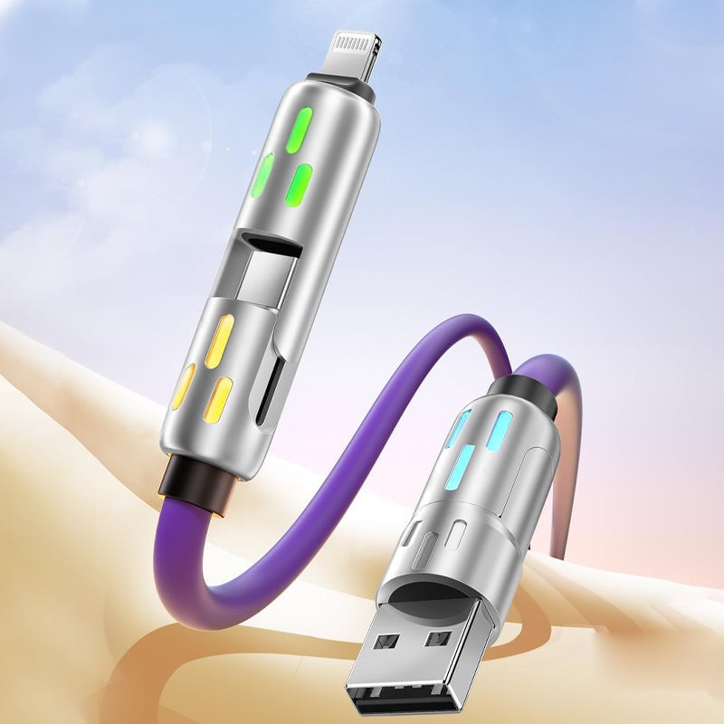 Colorful Breathing Light 4 in 1 Data Cable