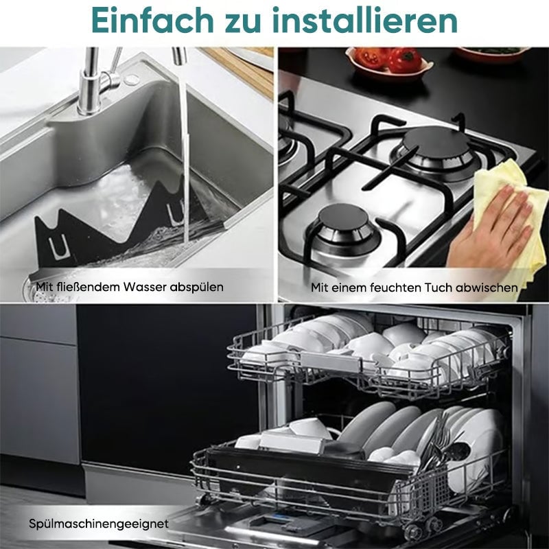 Ausziehbare Herdspaltabdeckung aus Edelstahl