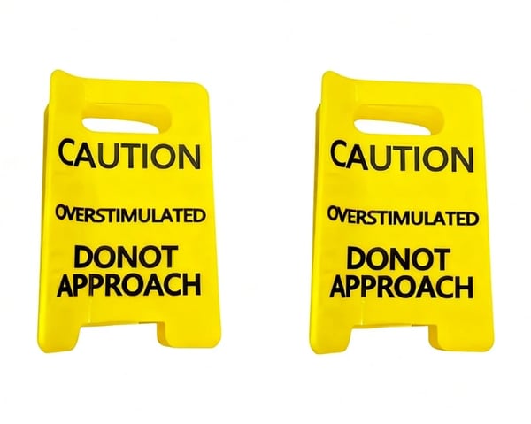 Caution Overstimulated Sign Hair Claw Clip