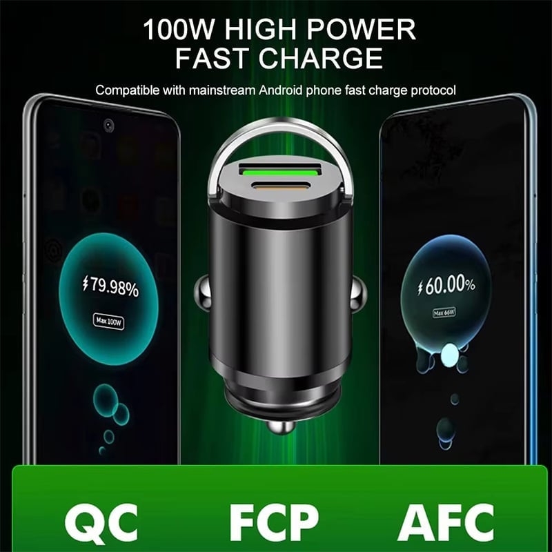 Metal Pull-Ring Invisible Fast Car Charger