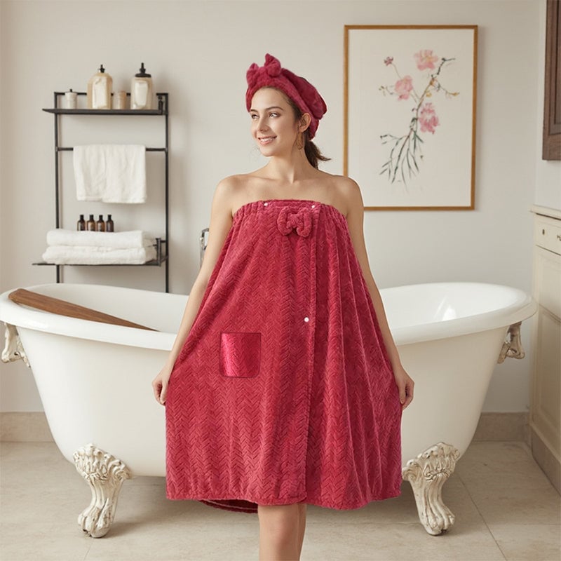 Serviette de bain taille plus de couleur unie