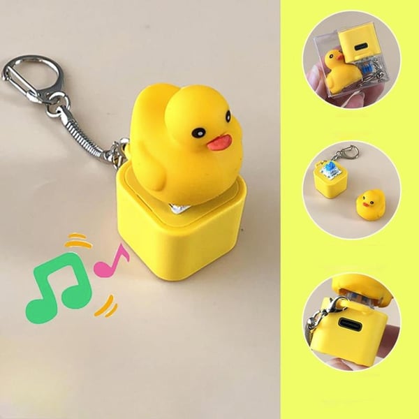 Porte-clés Canard Lumineux et Sonore (Rechargeable)