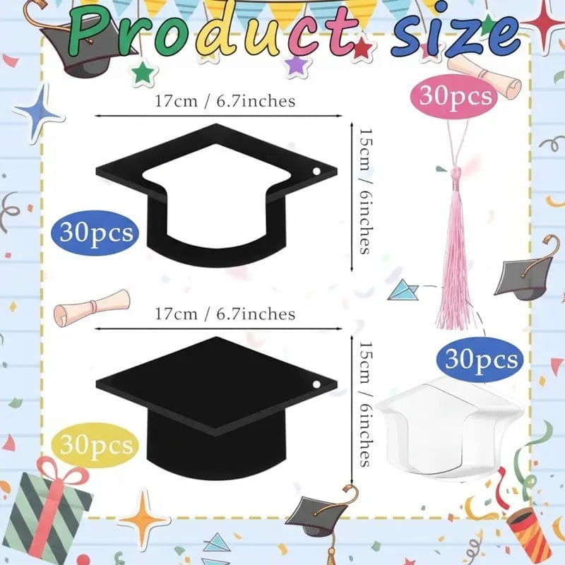 Graduation Cap Candy Card Set