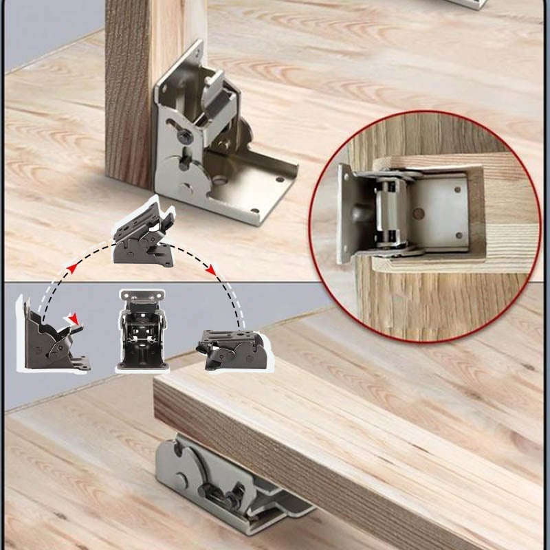 Sakerplus 90 Degrees Self-locking Folding Hinge Anti-corrosion Invisible Connector