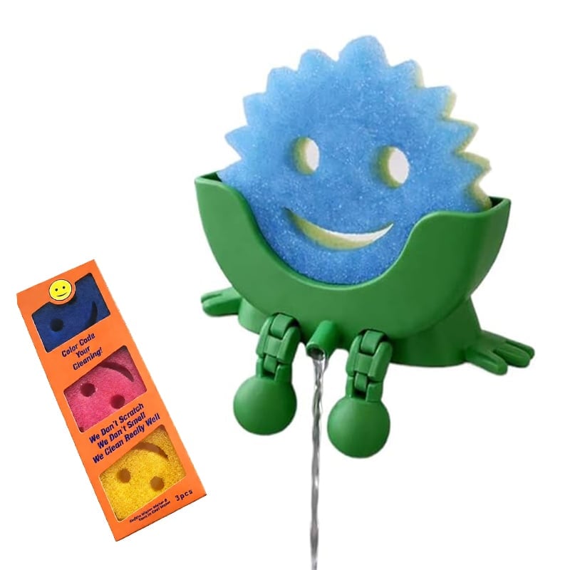 Smiley Dishwashing Sponge Holder